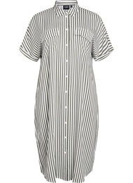 Lange overhemdjurk met korte mouwen, Groen