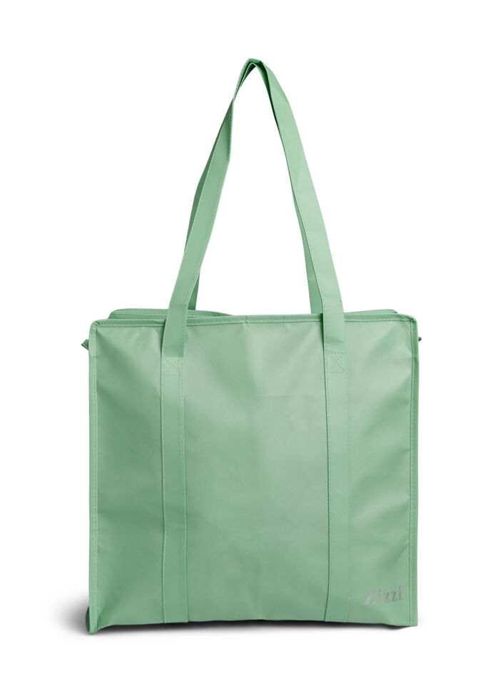 Shoppingtas met ritssluiting, Groen, Packshot image number 1