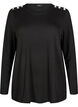 Blouse met decoratieve knopen, Zwart, Packshot image number 0