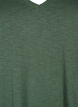 Basic t-shirt met korte mouwen en v-hals, Groen, Packshot image number 2