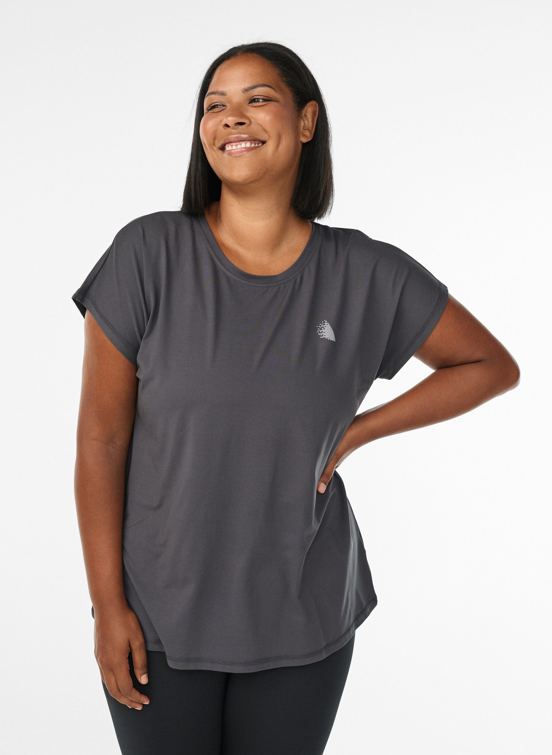 ZizziEffen gekleurd trainingsshirt, Grijs, Model image number 0