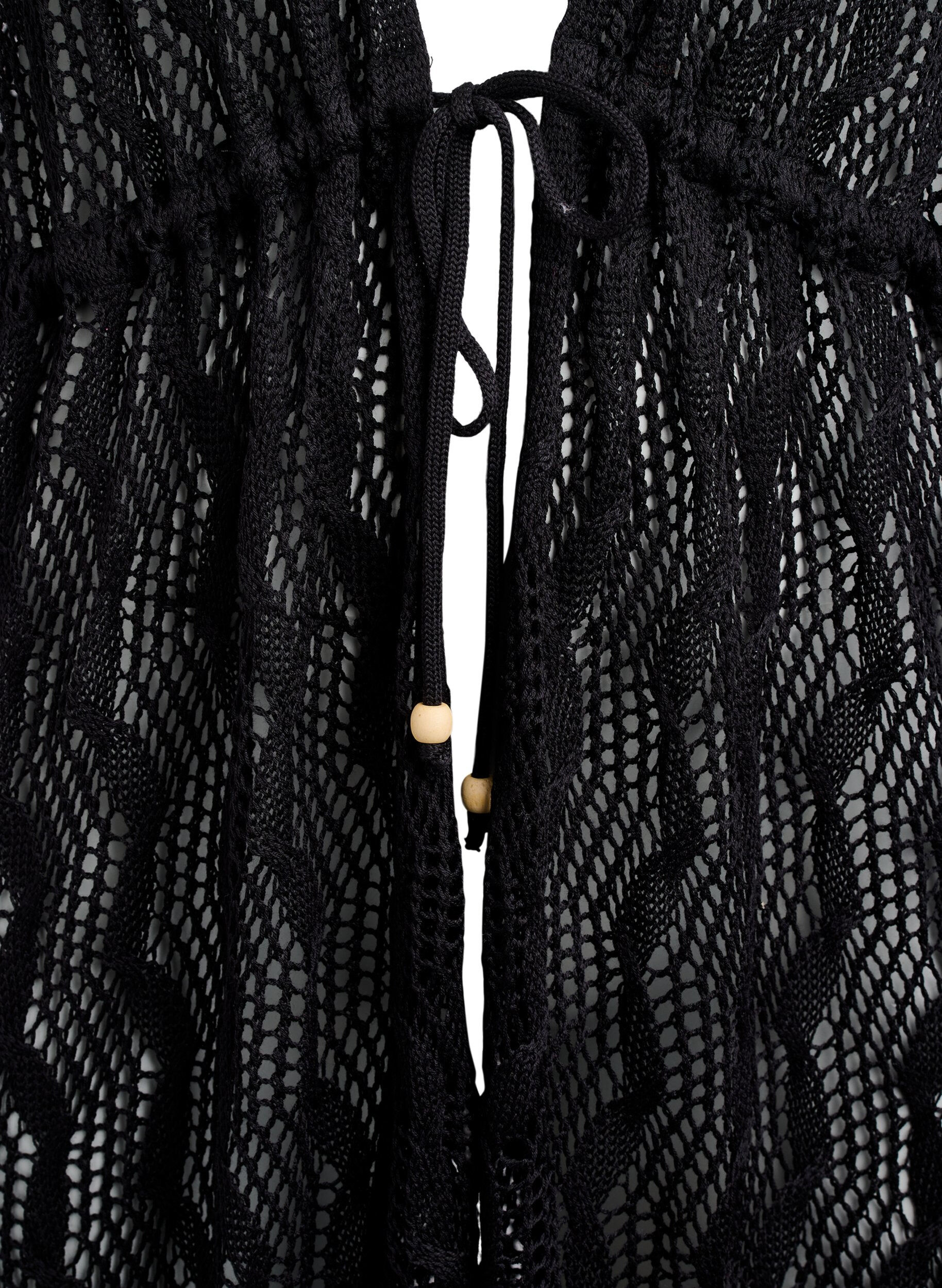 Zizzi Strand kimono met strikceintuur, Zwart, Packshot image number 2