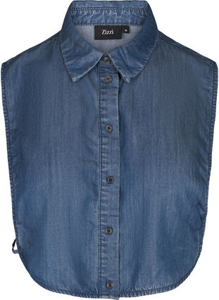 Losse overhemdkraag van tencel, Blue Denim , Packshot image number 0