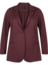 Eenvoudige blazer met knoopsluiting, Donker Bordeaux
