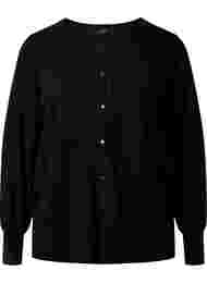Geribd vest met knoopsluiting, Black