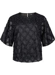 Blouse met harlekijnpatroon, Black