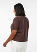 Katoenen blouse met structuur en knoopsluiting, Bruin, Model image number 2