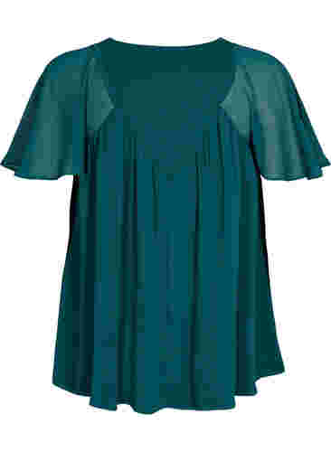 Effen blouse met vleermuismouwen en v-hals, Ponderosa Pine, Packshot image number 1