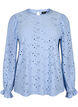 Blouse met lange mouwen en gaatjespatroon, Serenity, Packshot image number 0