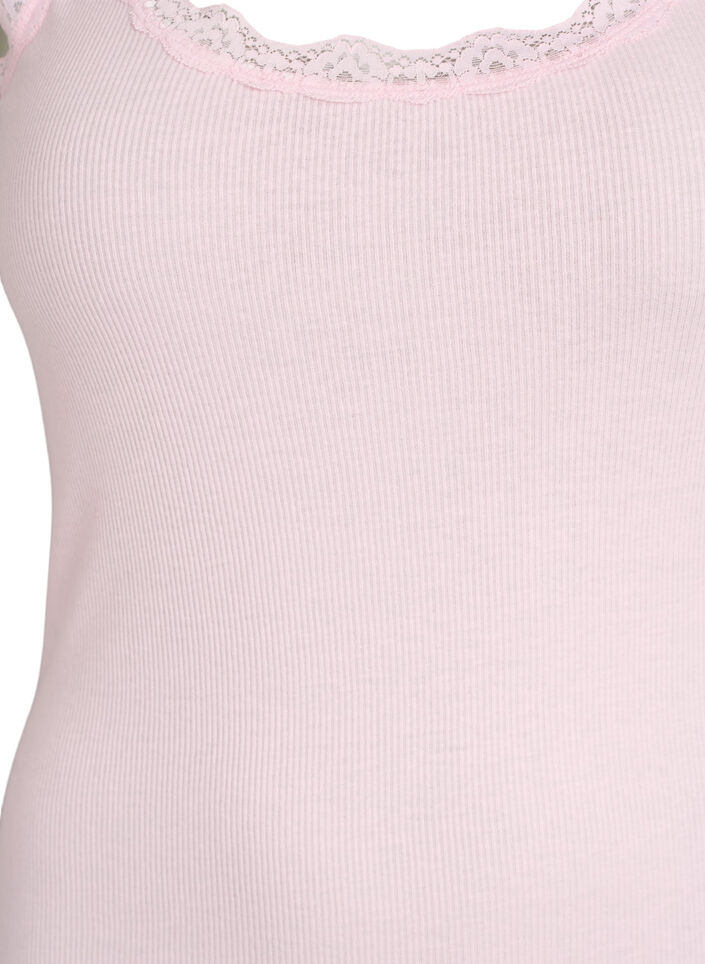 Top met kant, Roze, Packshot image number 2