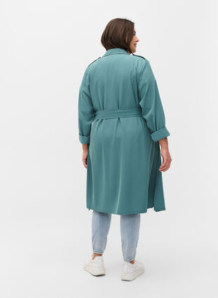 Lichte jas met riem en zakken, Sagebrush Green, Model image number 1