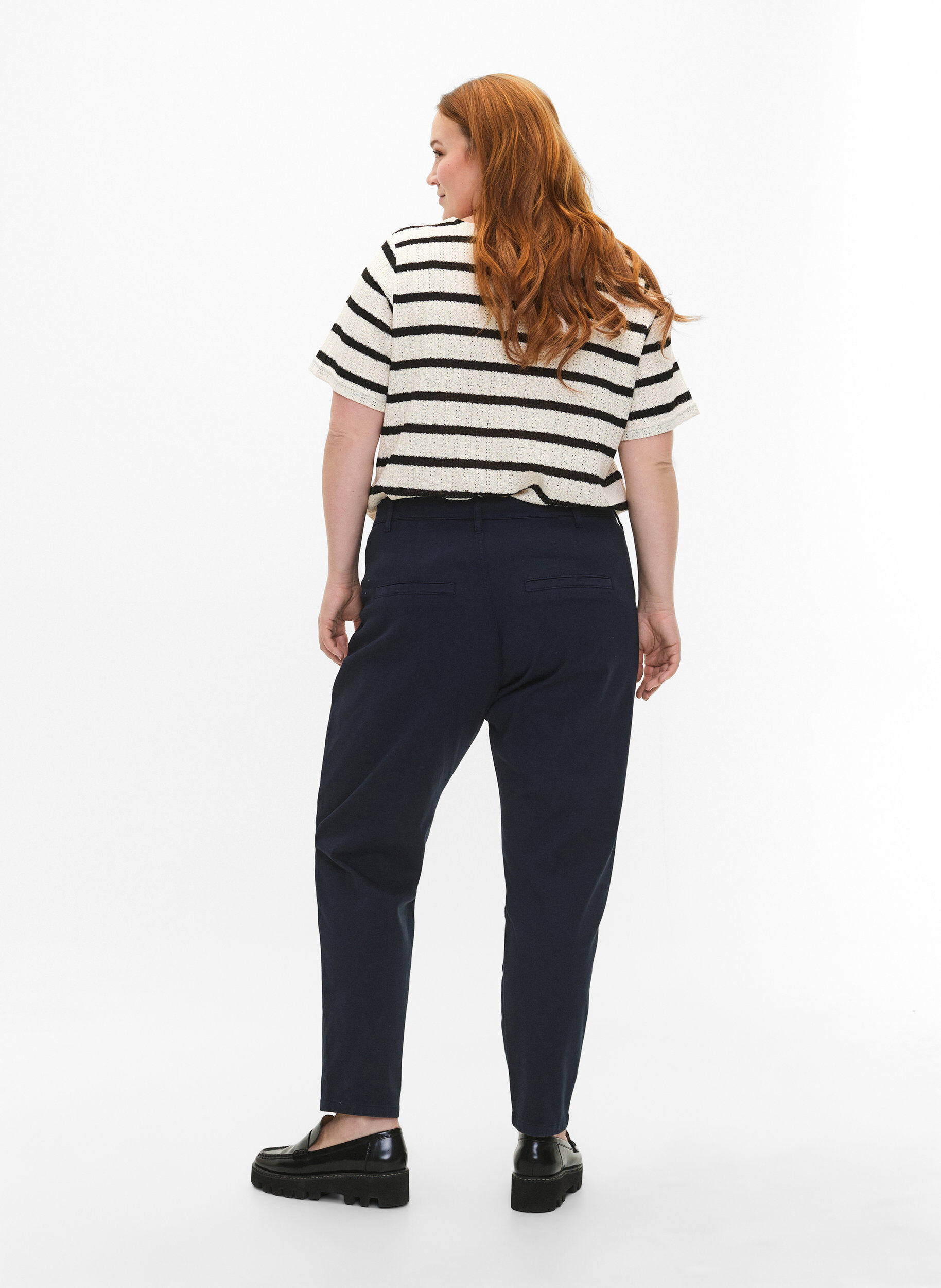 Zizzi Chino's in katoen, Navy Blazer, Model image number 1