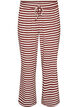 Gestreepte pyjamabroek met een high waist en wijde pijpen, Rood, Packshot image number 0