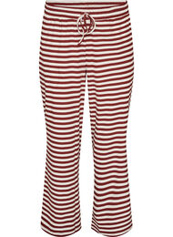 Gestreepte pyjamabroek met een high waist en wijde pijpen, Rood