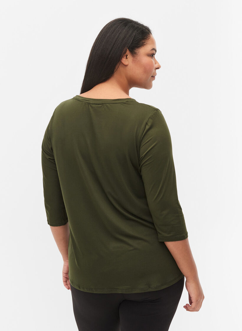 Trainingsblouse met 3/4-mouwen, Groen, Model image number 2