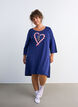Nachthemd in biologisch katoen met kerstmotief, Blauw, Model image number 1
