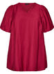 Tunic met ballonnenmouwen en een V-hals, Rood, Packshot image number 0