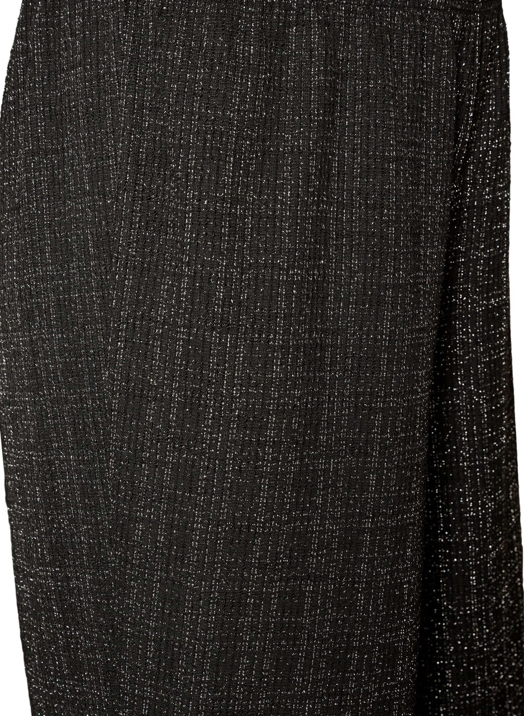 ZizziStraight-fit boucl&eacute; broek, Zwart, Packshot image number 2