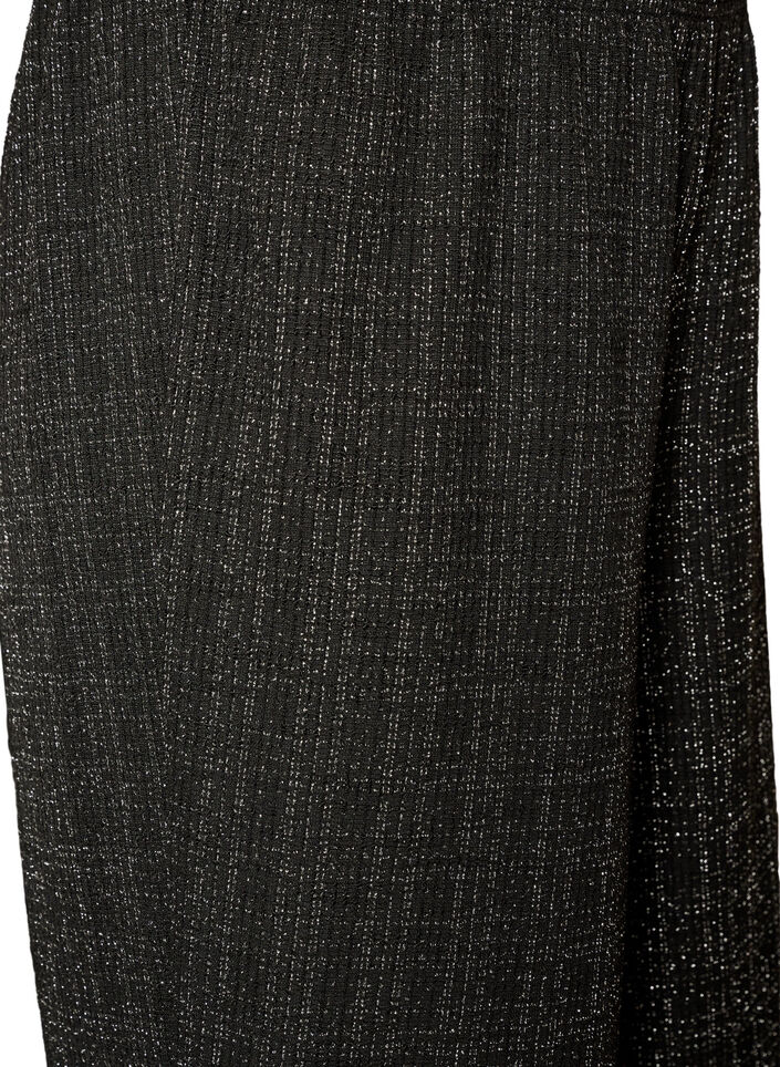 Straight-fit boucl&eacute; broek, Zwart, Packshot image number 2
