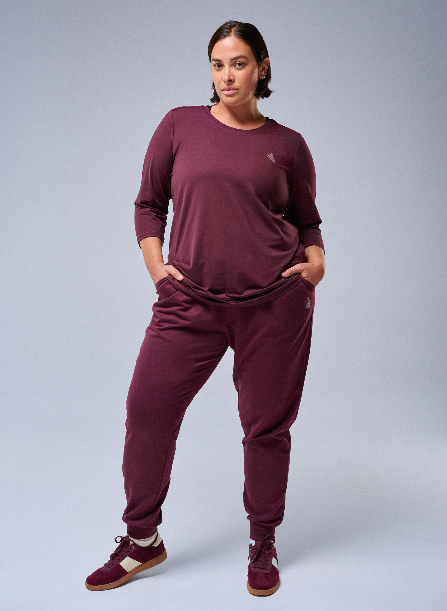 ZizziLosse trainingsbroek met zakken, Rood, Image image number 0