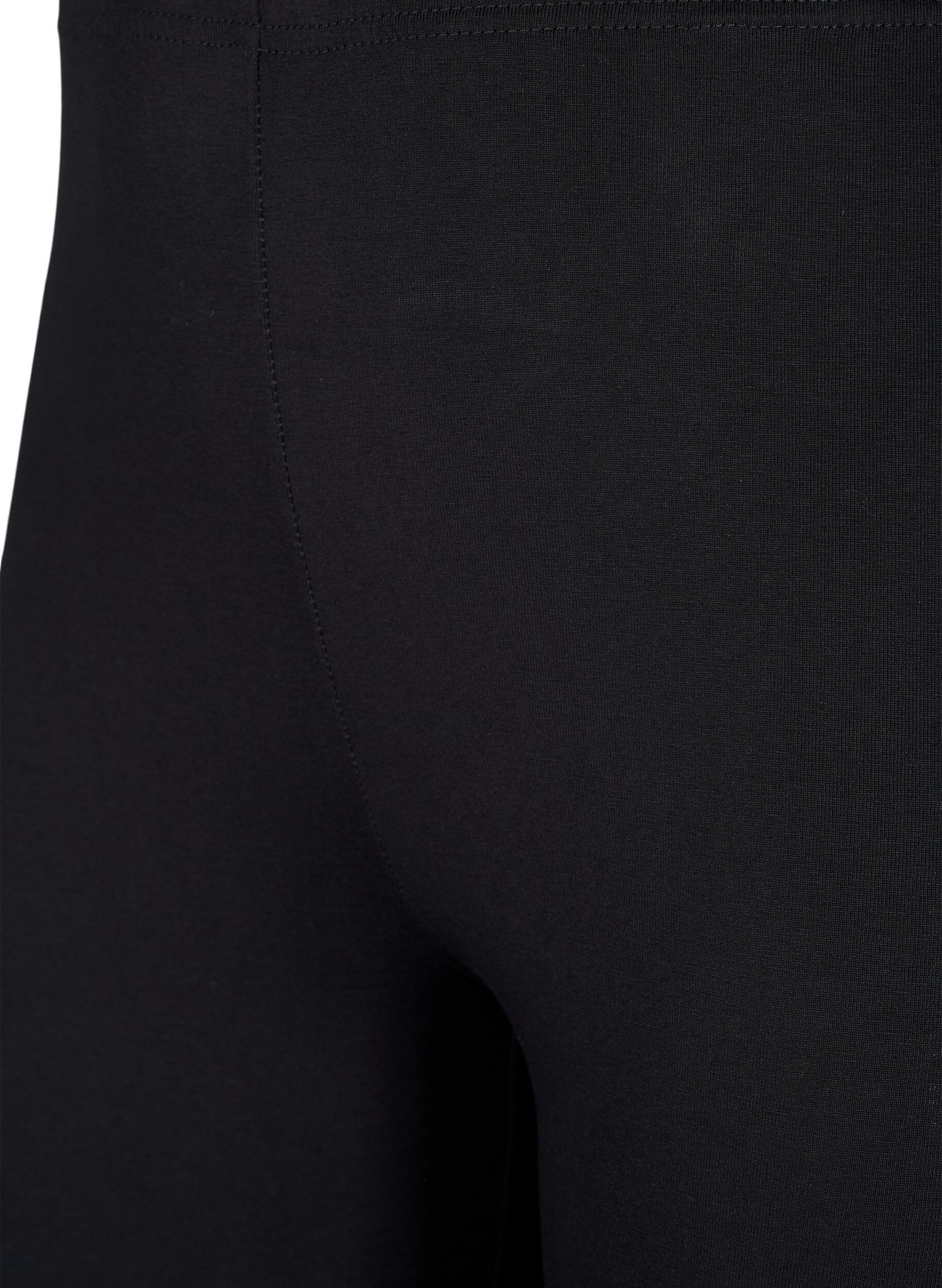 Zizzi FLASH - 2-pack katoenen leggings, Zwart, Packshot image number 2