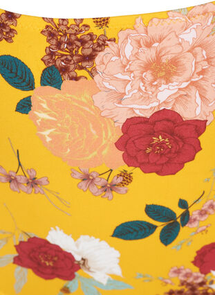 Bikinibroekje met hoge taille en bloemenprint, Yellow Flower Print, Packshot image number 2