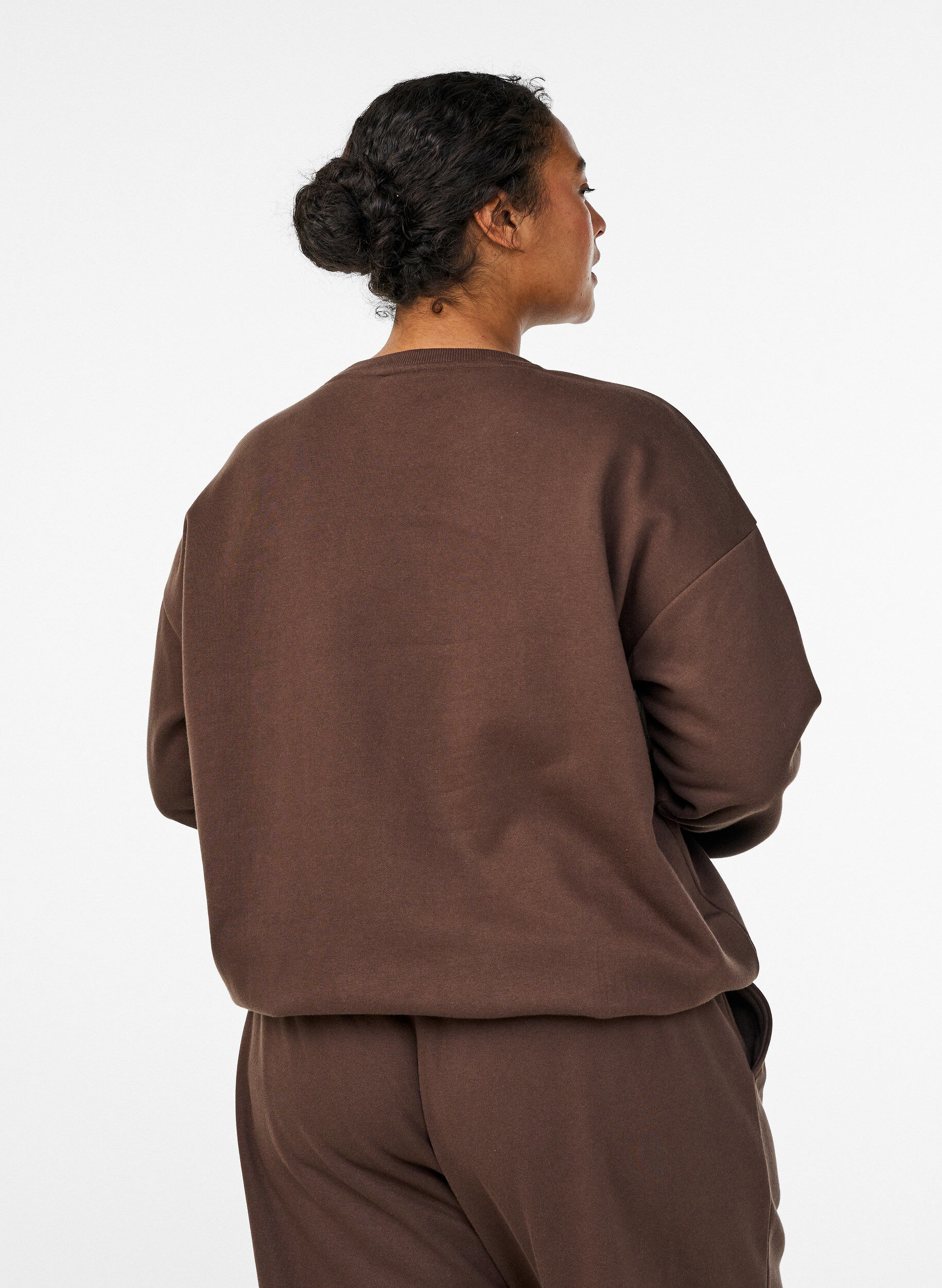 ZizziSweatshirt met motief, Bruin, Model image number 2