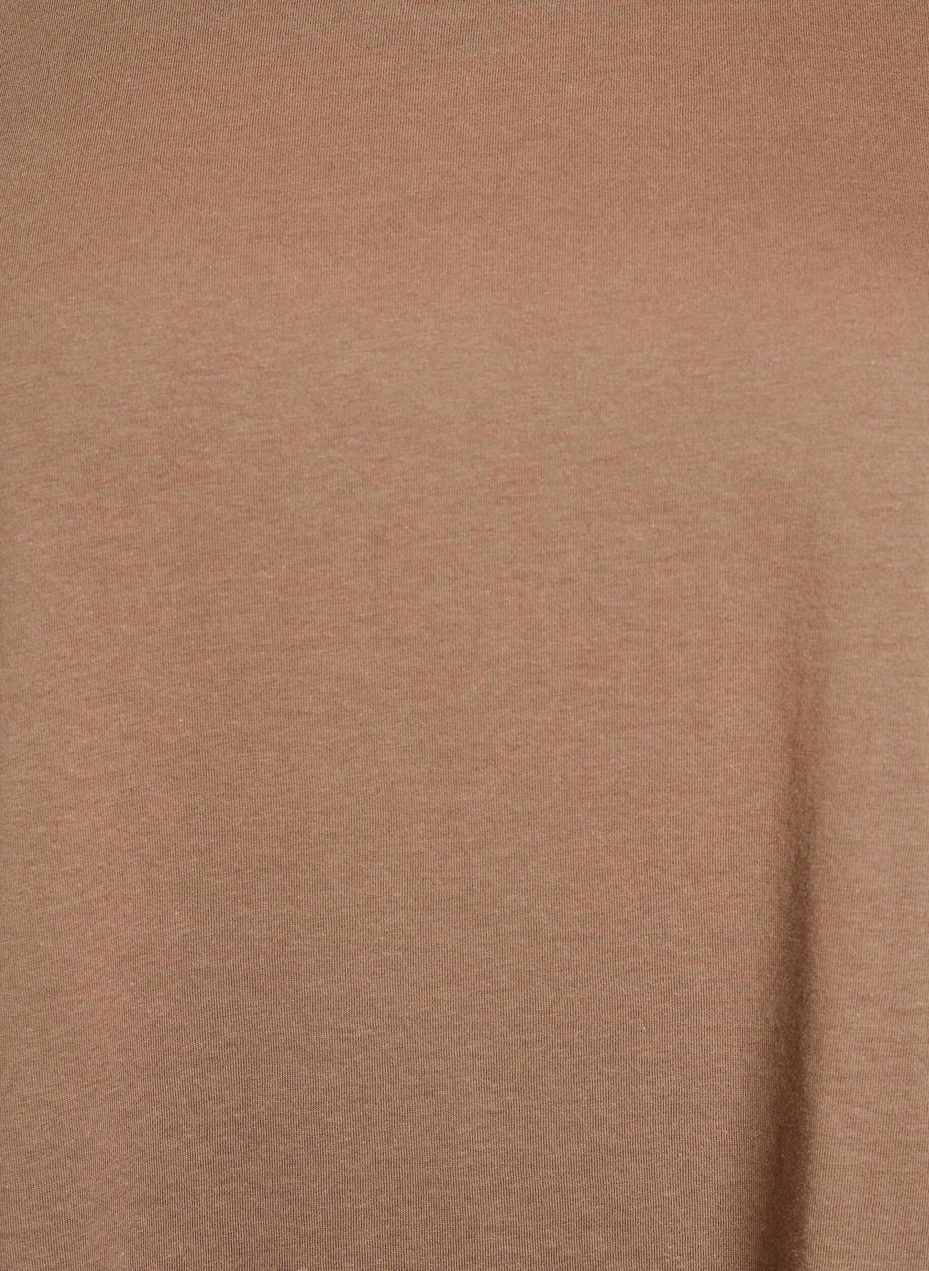 ZizziT-shirt met korte mouwen van katoenmix, Bruin, Packshot image number 2
