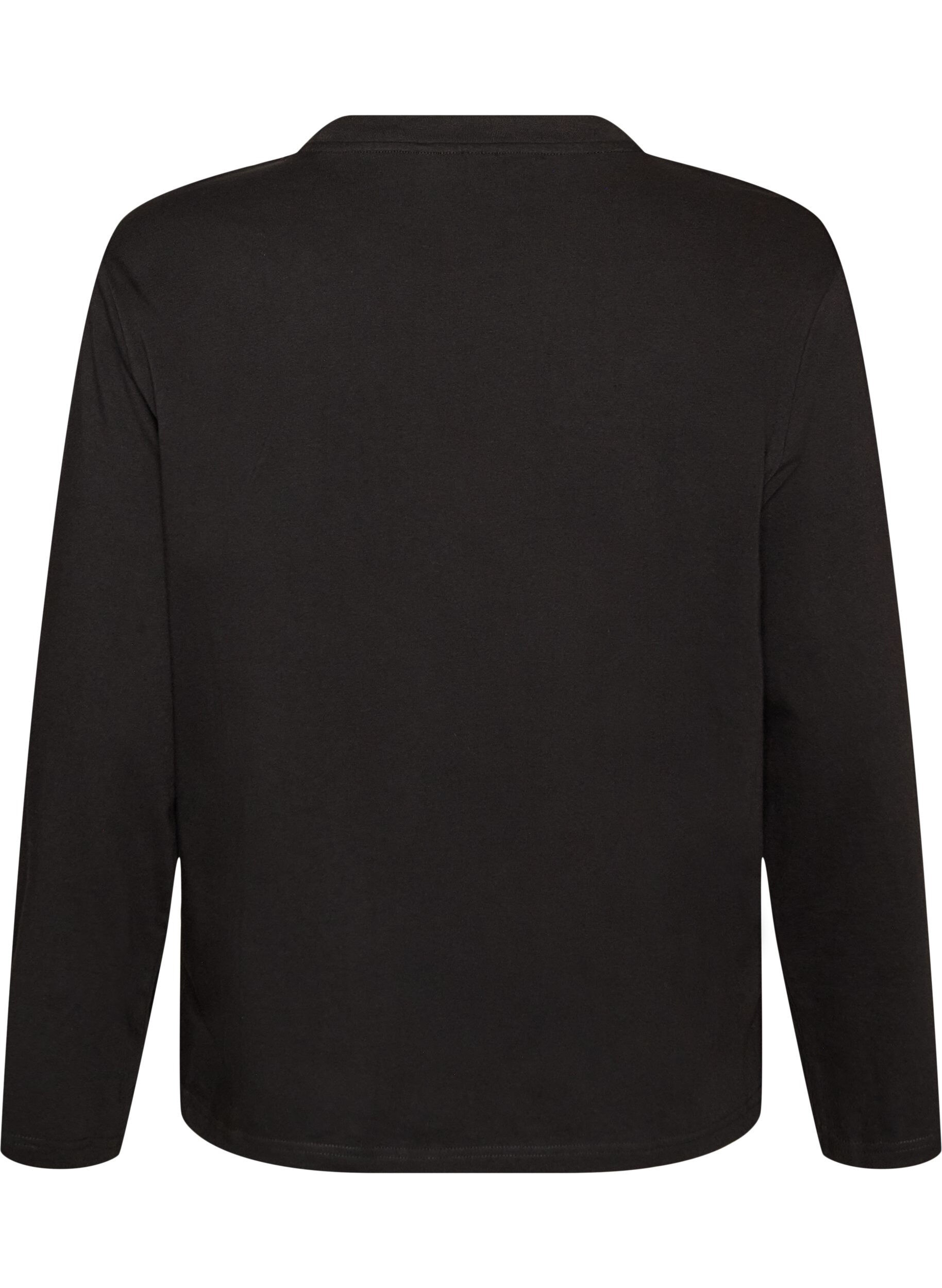 ZizziBasic T-shirt met lange mouwen, Zwart, Packshot image number 1