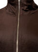 Zachte velours cardigan met rits en hoge kraag, Bruin, Packshot image number 2