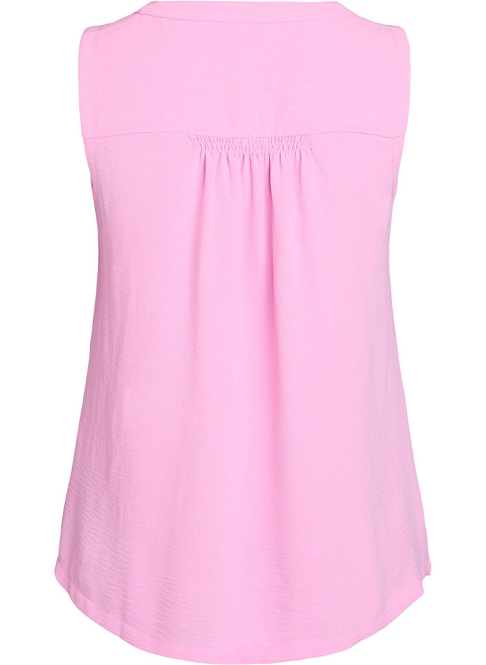 Mouwloze top met kreukeffecten, Roze, Packshot image number 1