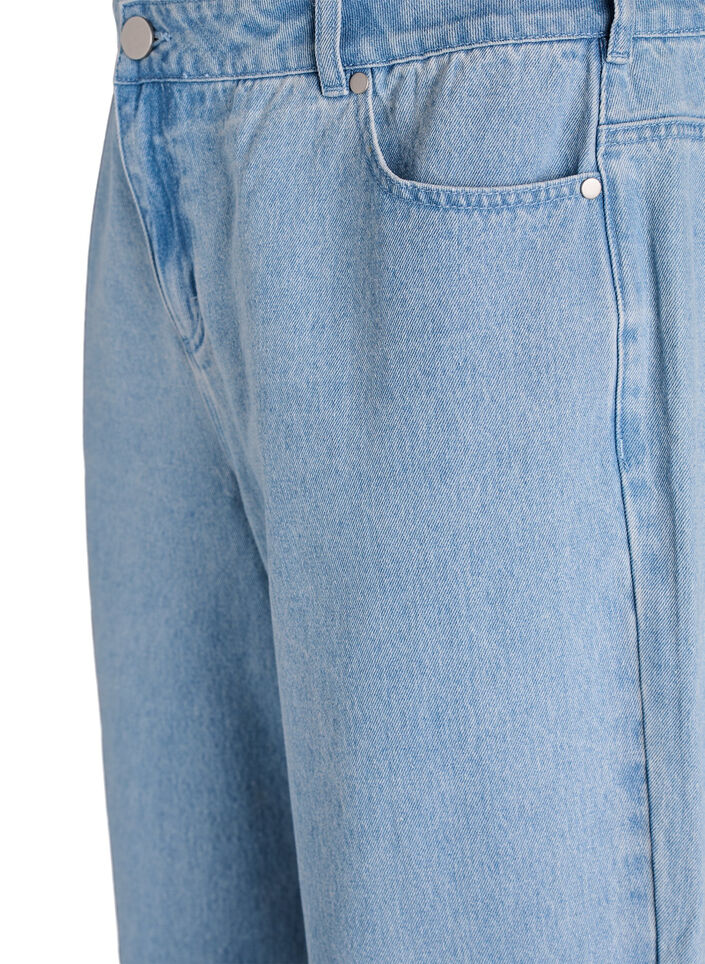 Myra jeans met wide fit en bloemendetails, Blauw, Packshot image number 2