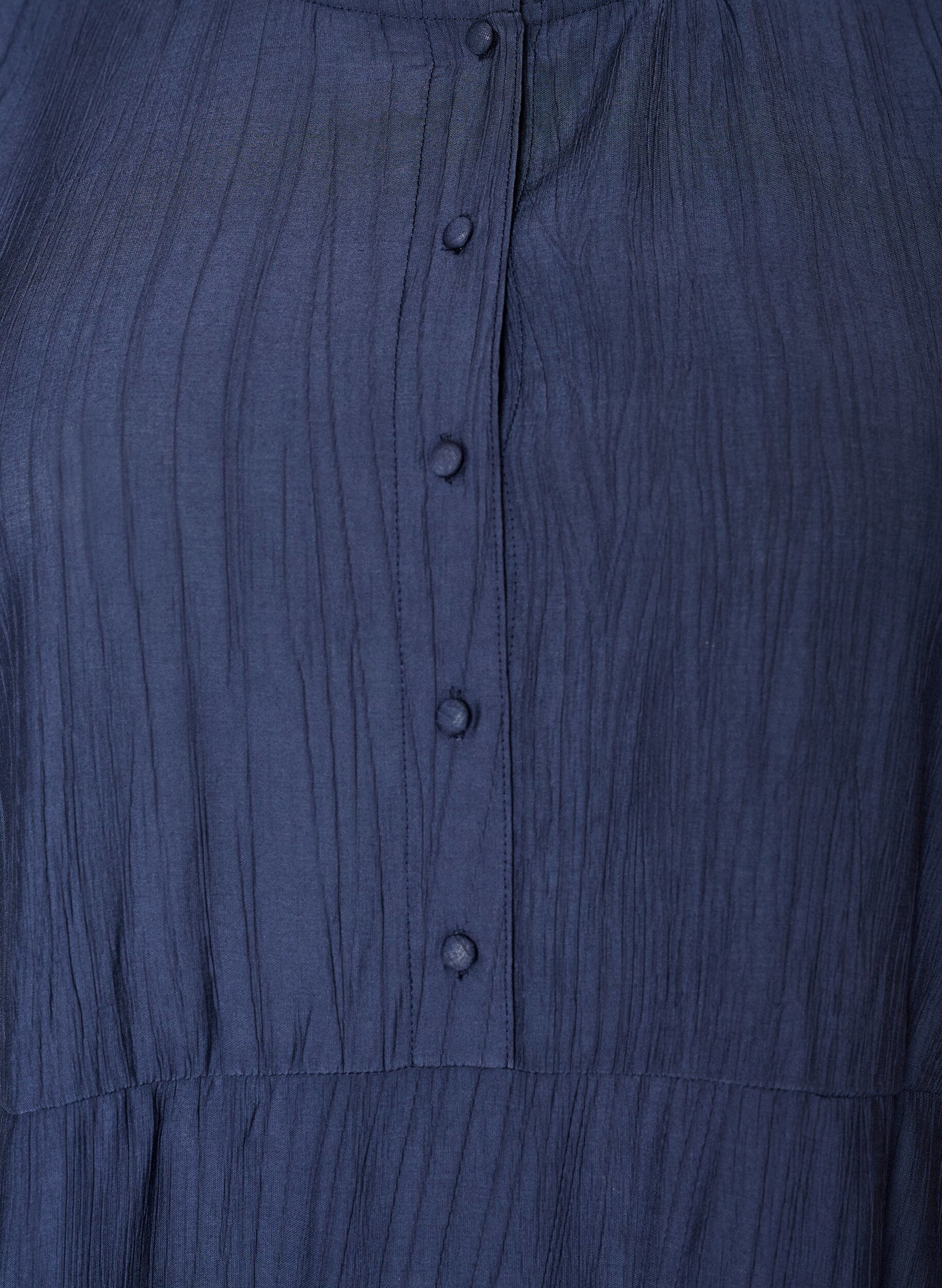 ZizziKorte viscose jurk met ruchesdetails, Blauw, Packshot image number 2