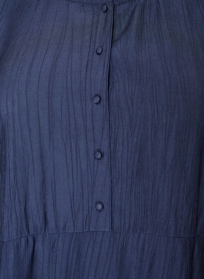 Korte viscose jurk met ruchesdetails, Blauw, Packshot image number 2