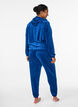 Velours broek met ingebosd patroon, Blauw, Model image number 1