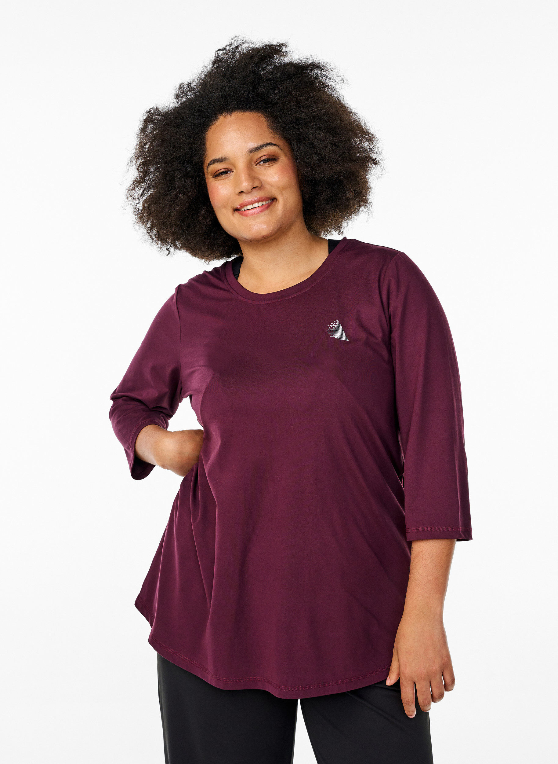 ZizziTraining blouse met 3/4 mouwen, Rood, Model image number 0
