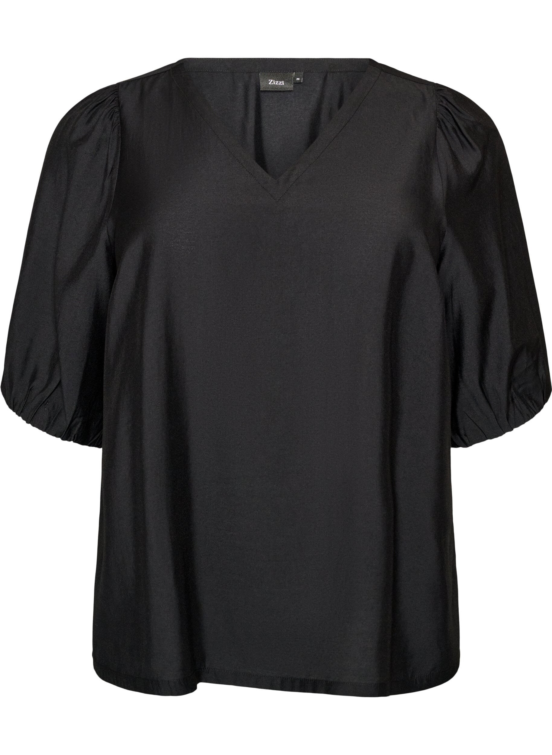 Viscose blouse met V-hals
