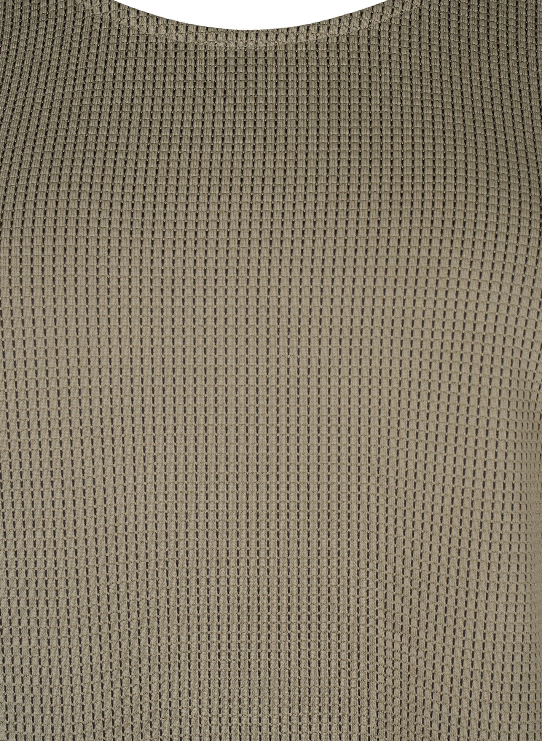 Zizzi A-lijn blouse met textuur, Greige, Packshot image number 2