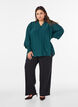 Blouse met ruches kraag en plooien, Groen, Model image number 1