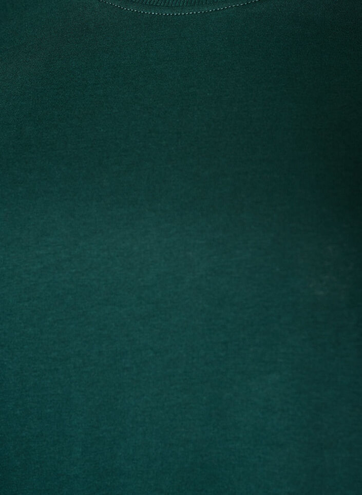 Basic katoenen T-shirt met ronde hals, Groen, Packshot image number 2