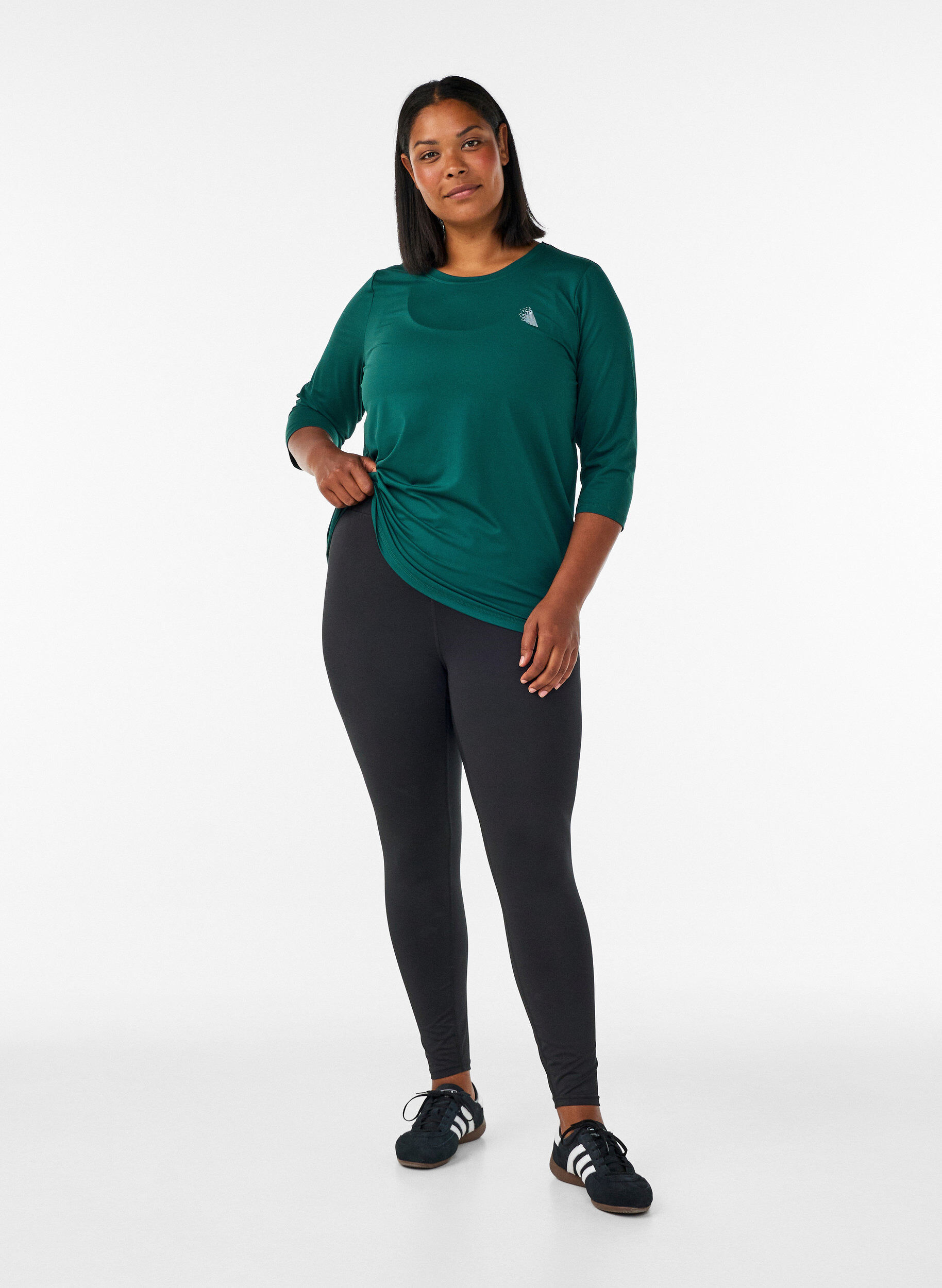 ZizziSporttop met 3/4 mouwen, Groen, Model image number 1