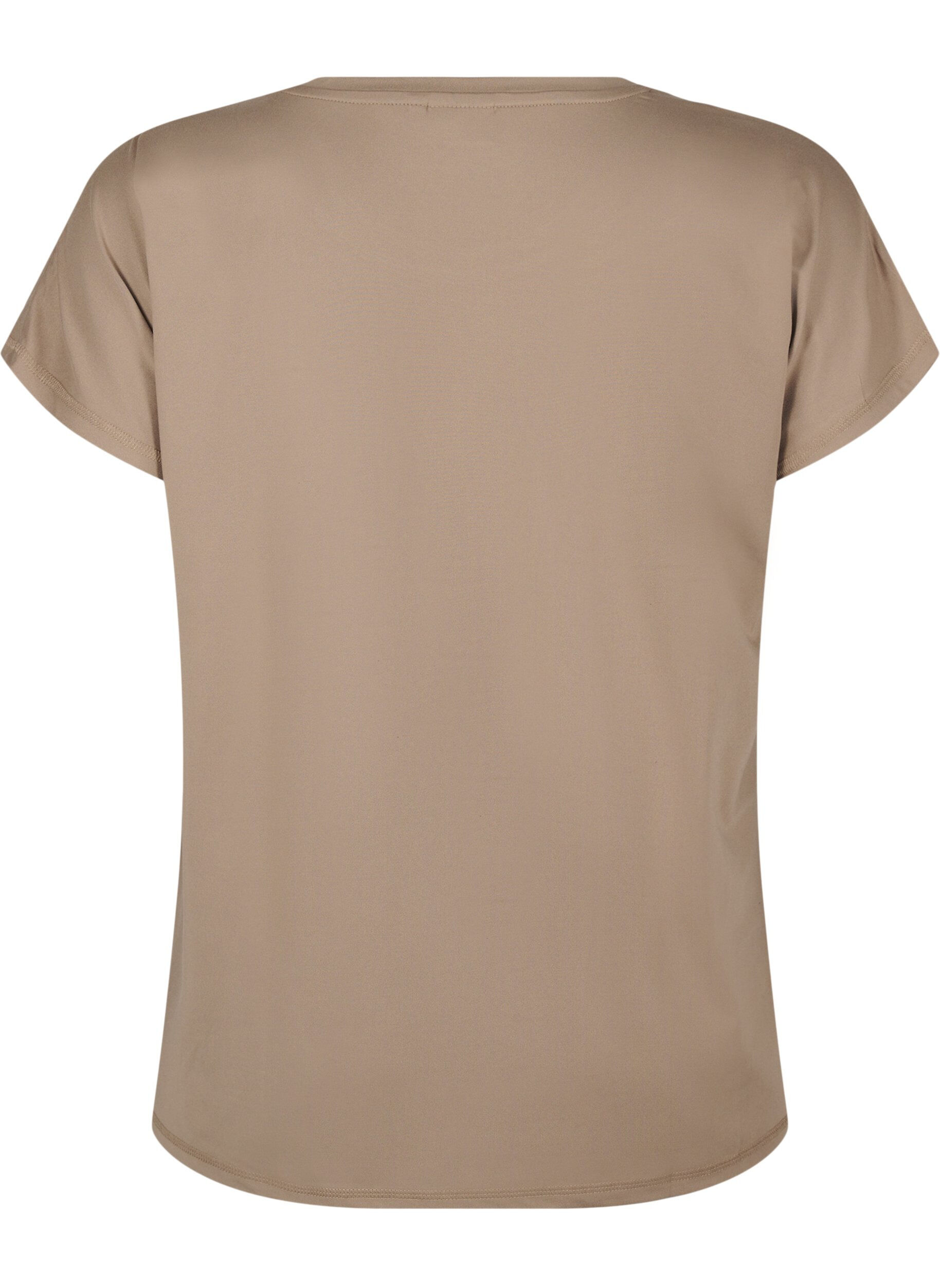 Zizzi Effen gekleurd T-shirt voor sporten, Beige, Packshot image number 1