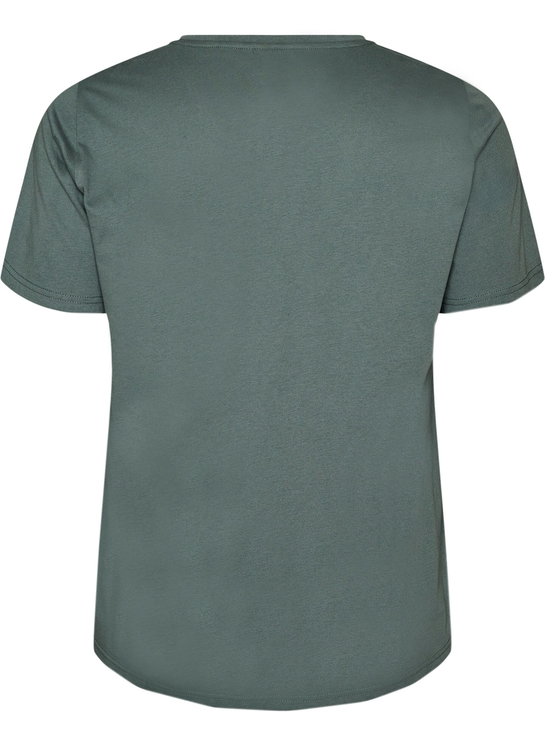 ZizziT-shirt met motief, Groen, Packshot image number 1