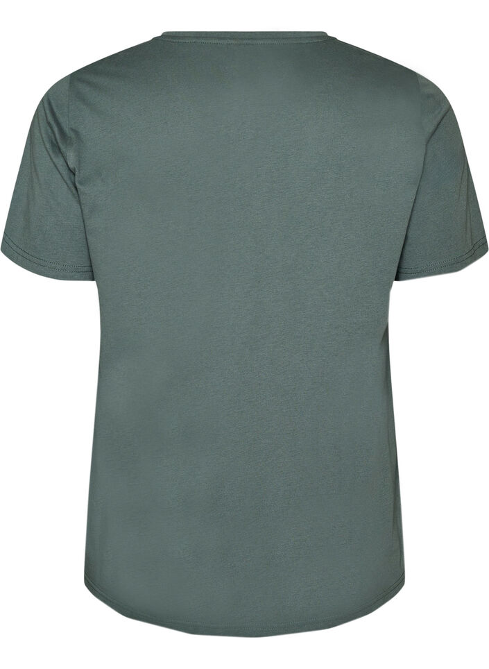 T-shirt met motief, Groen, Packshot image number 1