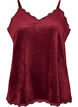 Velour top met kanten rand, Rood, Packshot image number 0