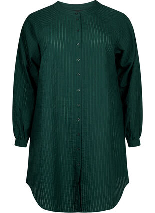 Lange viscose shirt met gestreept patroon, Scarab, Packshot image number 0