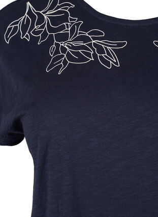 Katoenen t-shirt met bladprint, Night Sky W. leaf, Packshot image number 2