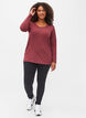 Basic top met lange mouwen, Cabernet Melange, Model image number 2