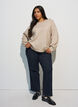 Breisel blouse met knoopdetail, Beige, Model image number 1