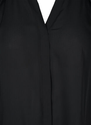 Overhemd met lange mouwen en rucheskraag, Black, Packshot image number 2